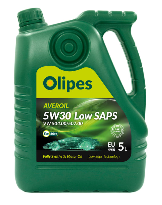 Aceite motor sintético Averoil 5W30 Low SAPS 504/507 tecnología Low SAPS